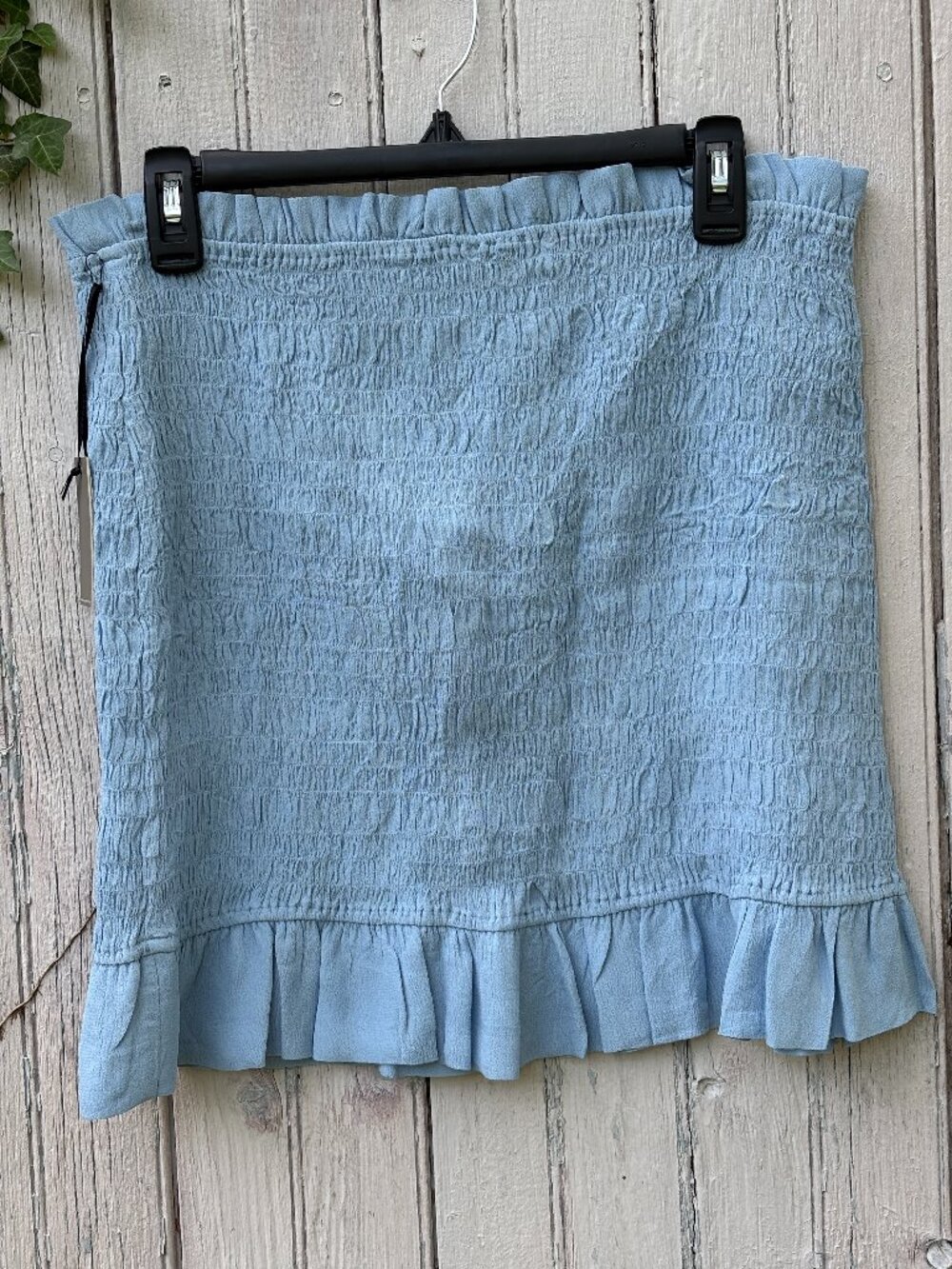 Lovers + Friends Smocked Mini Skirt | Sky Blue | Size Large | New with Tags